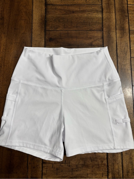 Fore the Girls Pants - Fore The Girls White Golf Mid-Rise Bike Shorts with Side Pockets